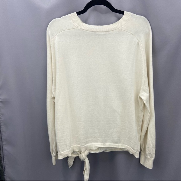 Vince Tie-Waist Crewneck Cotton Sweater Size Large Minimalist - Picture 8 of 10